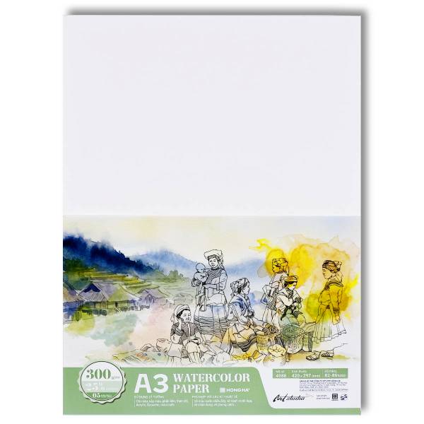 Giấy Vẽ Art Studio A3 - 300gsm - Hồng Hà 4988 (5 Tờ)