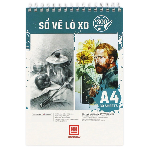 Sổ Vẽ Lò Xo A4 - 30 Tờ 300gsm - Hồng Hà 8156