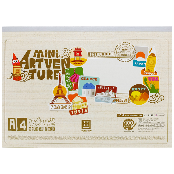 Vở Vẽ Mini Artventure A4 - 20 Tờ 100gsm - Hồng Hà 8157