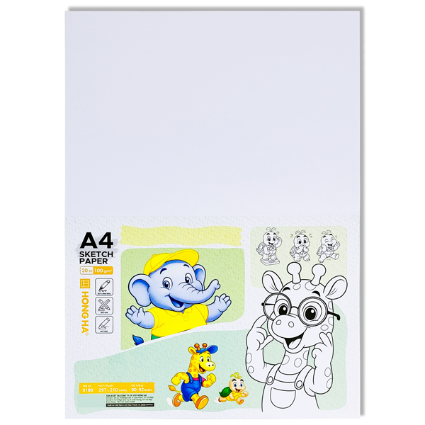 Giấy Vẽ A4 100gsm - Hồng Hà 8180 (20 Tờ)