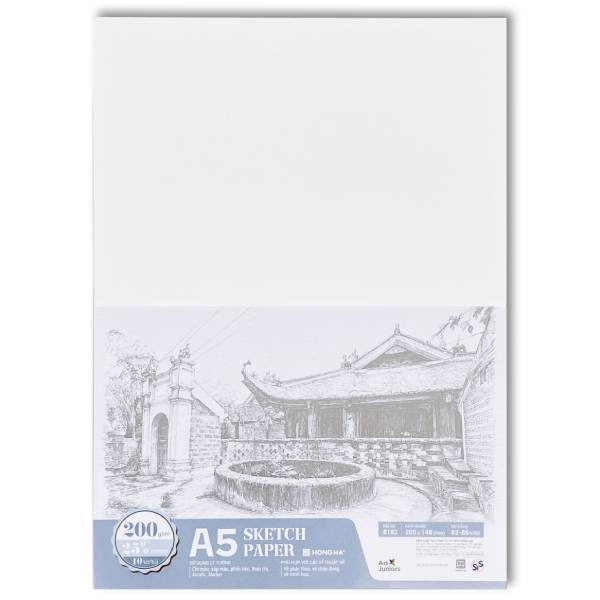 Giấy Vẽ Art Studio A5 - 200gsm - Hồng Hà 8182 (10 Tờ)
