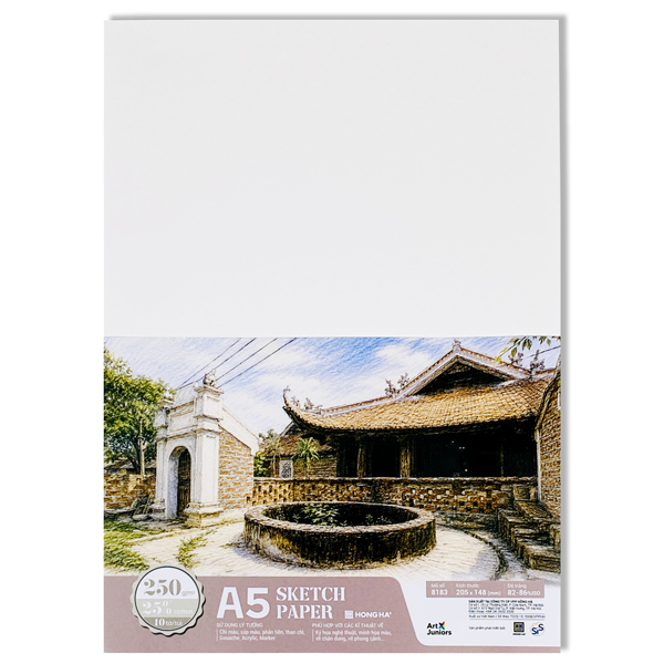Giấy Vẽ A5 250gsm - Hồng Hà 8183 (10 Tờ)