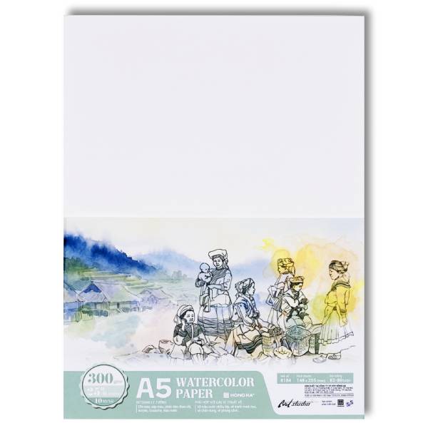Giấy Vẽ Art Studio A5 - 300gsm - Hồng Hà 8183 (10 Tờ)