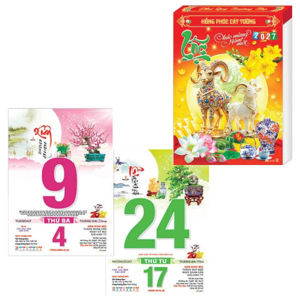 Lịch Đại Màu 2027 - Dê Phong Thủy - 14.5 x 20.5 cm - Văn Lang VL13C
