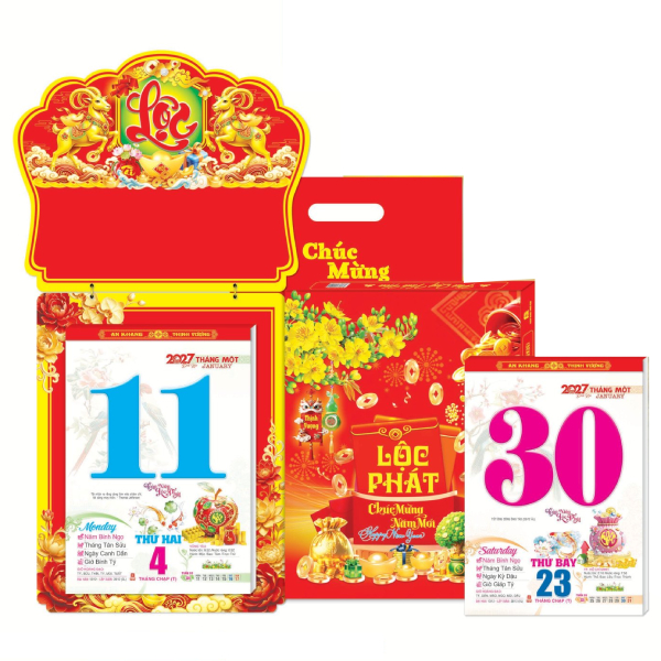 Lịch Bloc Cực Đại - Toàn Niên Lộc Phát - 25 x 35 cm - Sách Thời Đại NST02