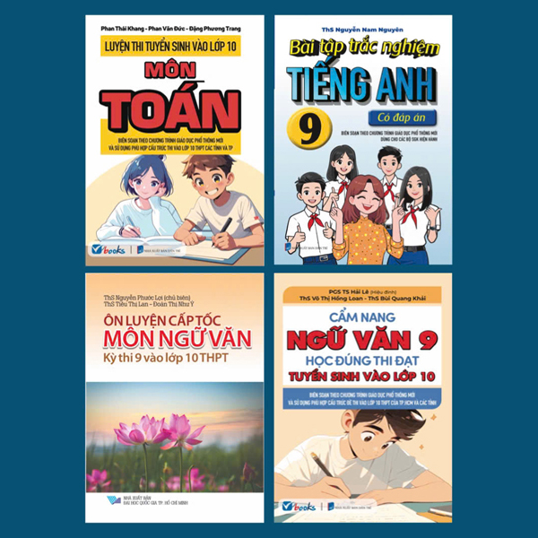 Sách Bộ Sách Thi Tuyển Sinh Vào Lớp 10 - Môn Toán + Tiếng Anh + Ngữ Văn - Đại Học Quốc Gia Thành Phố Hồ Chí Minh, Dân Trí