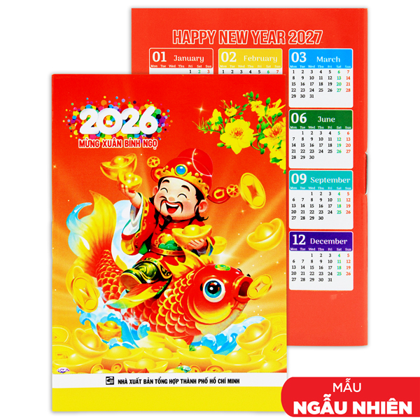 Lịch Bỏ Túi Mừng Xuân Bính Ngọ 2026 - GDPN-AB (Mẫu Màu Giao Ngẫu Nhiên)