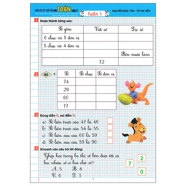 Sách Phiếu Bài Tập Cuối Tuần Môn Toán Lớp 2 - Đức Nguyễn