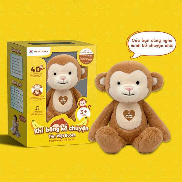 Khỉ Bông Kể  Chuyện - Món Quà Trí Tuệ Cho Bé Size 25cm