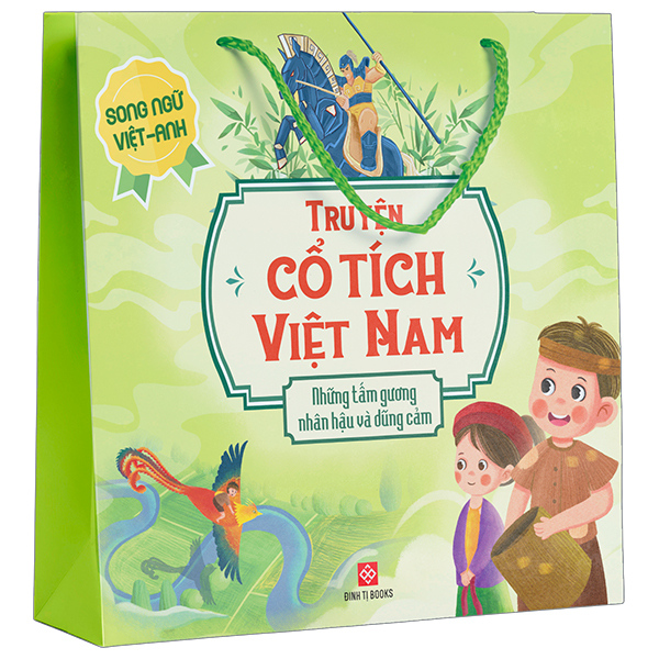 Bộ Sách Truyện Cổ Tích Việt Nam - Những Tấm Gương Nhân Hậu Và Dũng Cảm - Song Ngữ Việt-Anh (Túi 5 Cuốn)