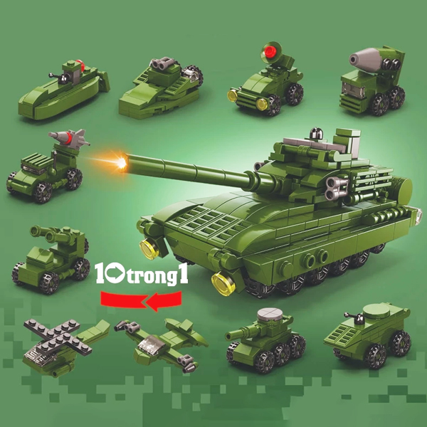 Đồ Chơi Lắp Ráp Biệt Đội Chiến Đấu 10 Trong 1 - Fighting Vehicles - Toys&Joys 9114 (315 Mảnh Ghép)