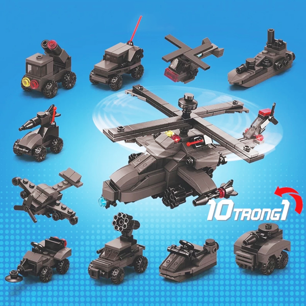 Đồ Chơi Lắp Ráp Phương Tiện Quân Sự 10 Trong 1 - Military Power - Toys&Joys 9119 (330 Mảnh Ghép)