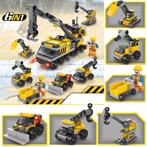 Đồ Chơi Lắp Ráp Biệt Đội Công Trình 6 Trong 1 - Toys&Joys 8612-2A - Construction Team (142 Mảnh Ghép)