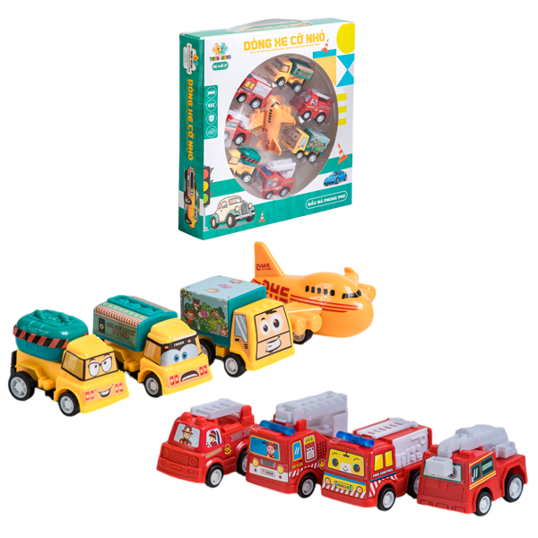 Bộ 8 Đồ Chơi Mô Hình Phương Tiện Mini Chạy Đà - Toys&Joys HET_074