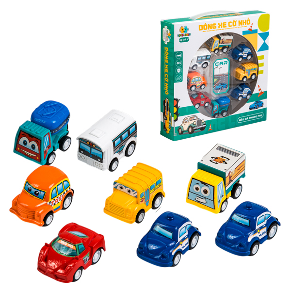 Bộ 8 Đồ Chơi Mô Hình Phương Tiện Đô Thị Mini Chạy Đà - Toys&Joys HET_075