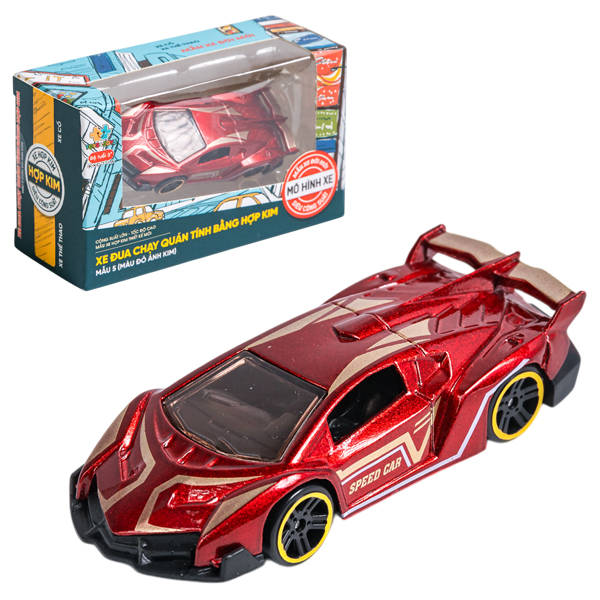 Đồ Chơi Mô Hình Xe Đua Chạy Quán Tính Bằng Hợp Kim - Toys&Joys KX07_1A - Mẫu 5 - Màu Đỏ Ánh Kim