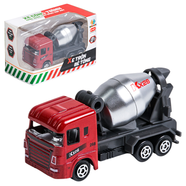 Đồ Chơi Mô Hình Xe Công Trình Chạy Quán Tính Bằng Hợp Kim - Toys&Joys KX08_1A - Xe Trộn Bê Tông