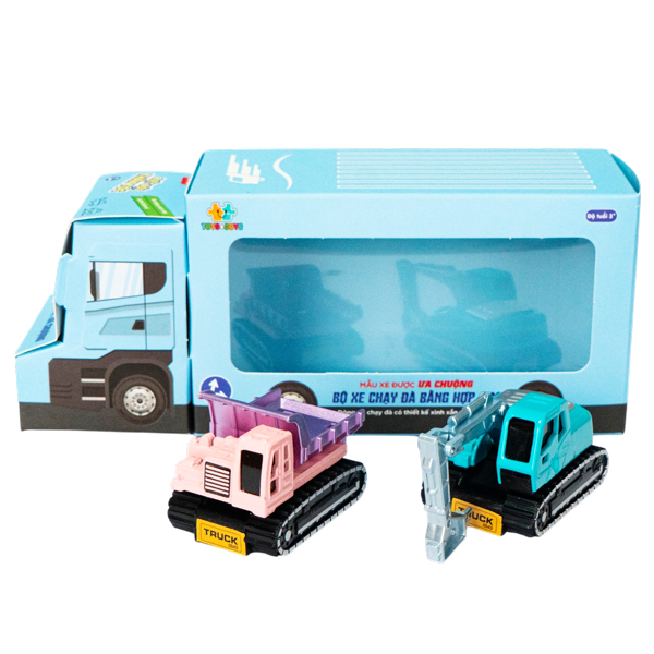 Bộ Đồ Chơi Mô Hình Xe Công Trình Chạy Đà Bằng Hợp Kim - Toys&Joys 817C-2 - Máy Xúc + Xe Ben
