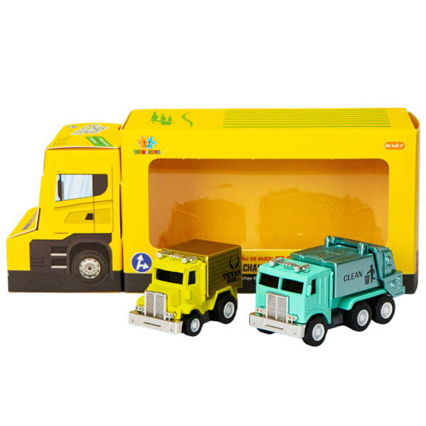 Bộ Đồ Chơi Mô Hình Xe Công Trình Và Xe Đô Thị Chạy Đà Bằng Hợp Kim - Toys&Joys 827C - Xe Chở Hàng + Xe Rác