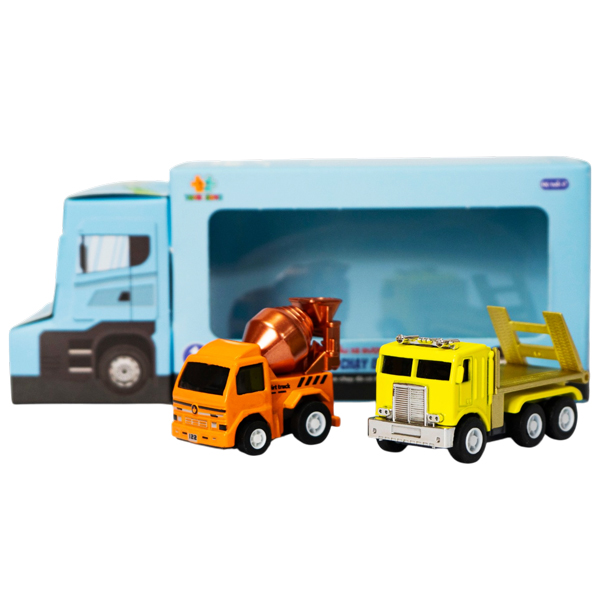 Bộ Đồ Chơi Mô Hình Xe Công Trình Và Xe Đô Thị Chạy Đà Bằng Hợp Kim - Toys&Joys 827C - Xe Trộn Bê Tông + Xe Cứu Hộ