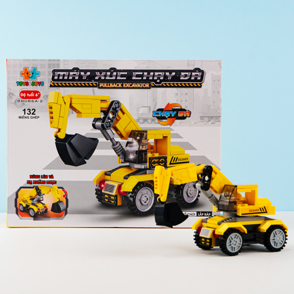 Đồ Chơi Lắp Ráp Mô Hình Máy Xúc Chạy Đà 88086A_2 (132 Mảnh Ghép)