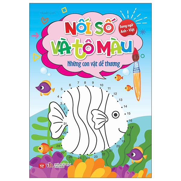 Nối Số Và Tô Màu - Những Con Vật Dễ Thương - Song Ngữ Anh-Việt