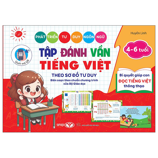 Phát Triển Tư Duy Ngôn Ngữ - Tập Đánh Vần Tiếng Việt Theo Sơ Đồ Tư Duy - Bí Quyết Giúp Con Đọc Tiếng Việt Thông Thạo - Dành Cho Bé 4-6 Tuổi