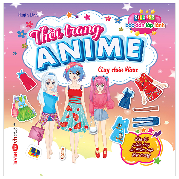 Sticker Bóc Dán Lấp Lánh - Thời Trang Anime - Công Chúa Hime