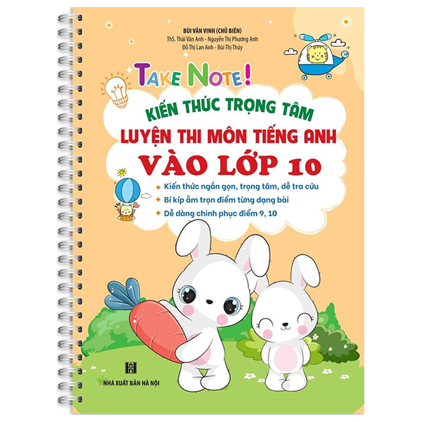 Sách Take Note! - Kiến Thức Trọng Tâm Luyện Thi Môn Tiếng Anh Vào Lớp 1 - Bùi Văn Vinh