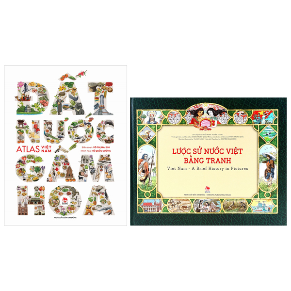 Sách Combo Sách Đất Nước Gấm Hoa - Atlas Việt Nam + Lược Sử Nước Vi - VI NA