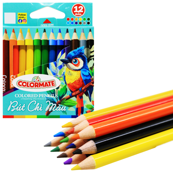 Hộp 12 Bút Chì Màu Ngắn - Colormate 114582