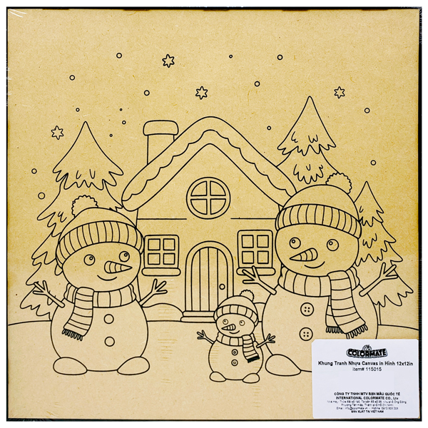 Khung Tranh Nhựa Canvas In Hình - 12 x 12 inch - Colormate 115015 - Người Tuyết