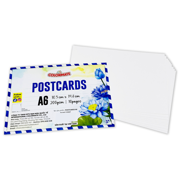Giấy Postcard A6 - 200gsm - Colormate 115527 (10 Tờ/Xấp)
