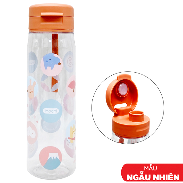 Bình Nước Kita Fami 700 ml - Inochi HIN.BIKF.0700 - Màu Hồng Cam (Hoạt Tiết Giao Ngẫu Nhiên)