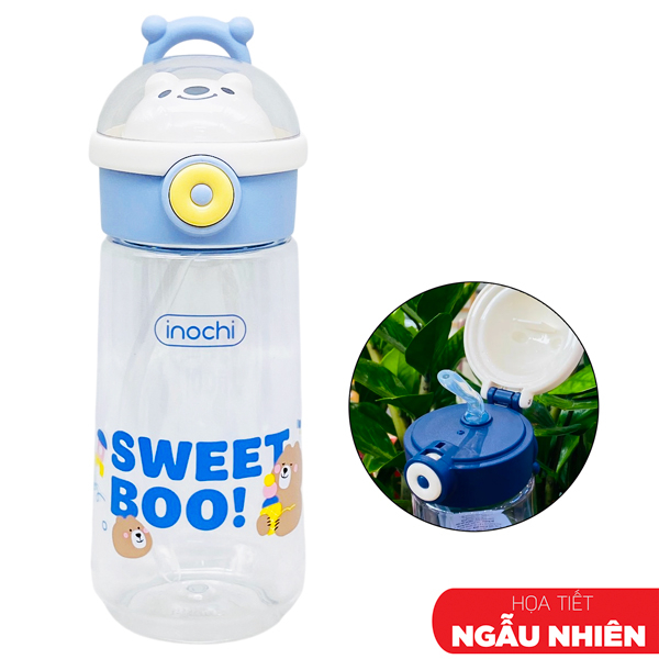 Bình Nước Kita Boo 480 ml - Inochi HNK.BIKB.0480 - Màu Xanh Dương (Họa Tiết Giao Ngẫu Nhiên)