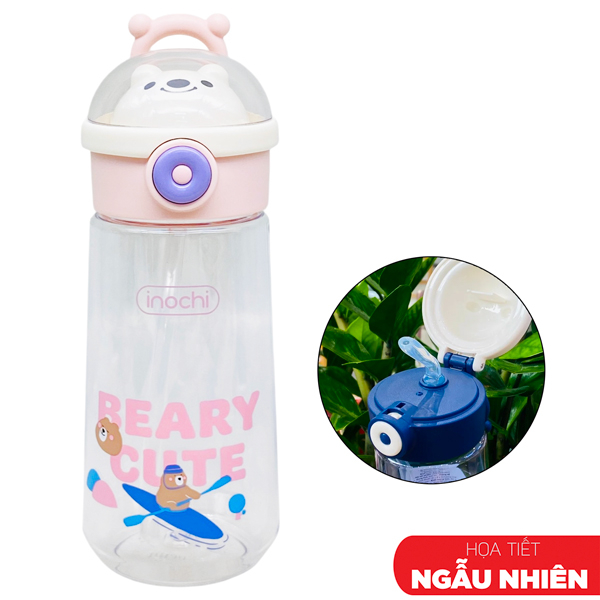 Bình Nước Kita Boo 480 ml - Inochi HNK.BIKB.0480 - Màu Hồng (Họa Tiết Giao Ngẫu Nhiên)