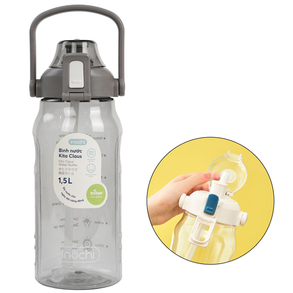 Bình Nước Kita Claus 1.5L - Inochi HNK.BIKC.1500 - Màu Xám