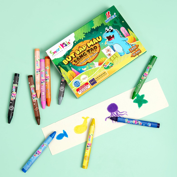 Hộp 12 Bút Sáp Màu Sáng Tạo - Smartkids CR20