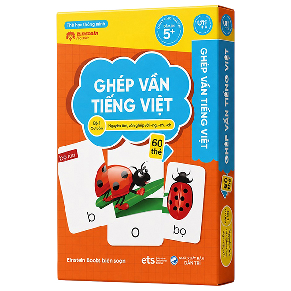 Flashcard - Thẻ Học Thông Minh - Ghép Vần Tiếng Việt - Bộ 1 Cơ Bản (60 Thẻ)