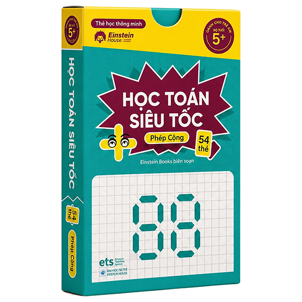 Flashcard - Thẻ Học Thông Minh - Học Toán Siêu Tốc - Phép Cộng (54 Thẻ)