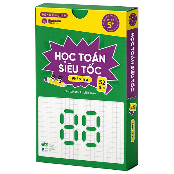 Flashcard - Thẻ Học Thông Minh - Học Toán Siêu Tốc - Phép Trừ (52 Thẻ)