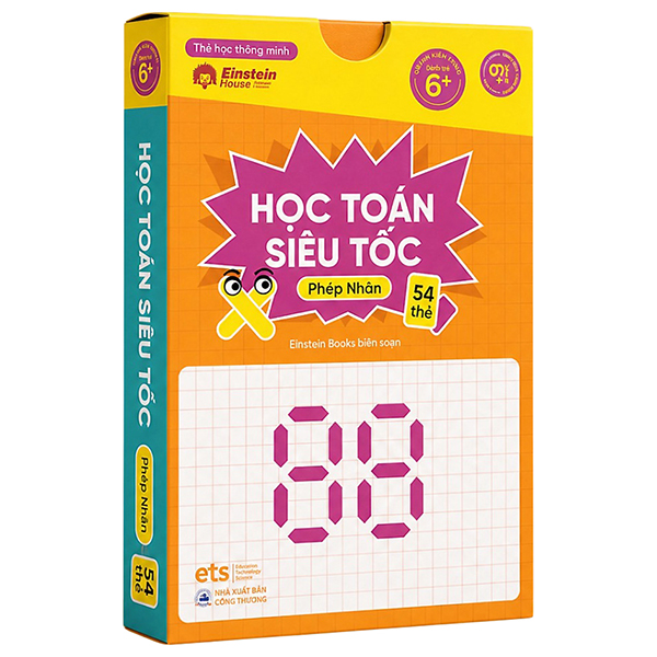 Flashcard - Thẻ Học Thông Minh - Học Toán Siêu Tốc - Phép Nhân (54 Thẻ)