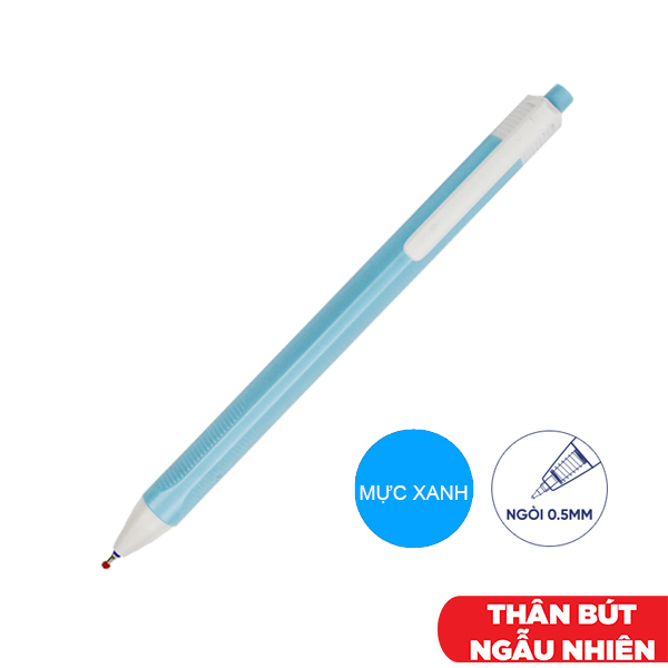 Bút Bi Thân Tam Giác Màu Pastel 0.5 mm - Stacom BP1105_C - Mực Xanh