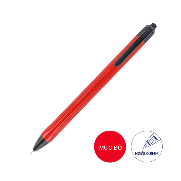 Bút Bi Thân Tam Giác Màu Pastel 0.5 mm - Stacom BP1105_B - Mực Đỏ