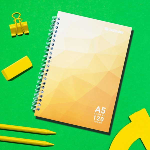 Sổ Lò Xo A5 Chấm 120 Trang 100gsm - Thiên Long MB-017 - Màu Vàng