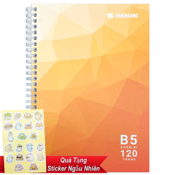 Sổ Lò Xo B5 Chấm 120 Trang 100gsm - Thiên Long MB-018 - Màu Cam