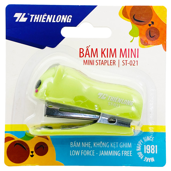 Bấm Kim Mini Số 10 - Mini Stapler - Thiên Long ST-021 - Màu Xanh Lá