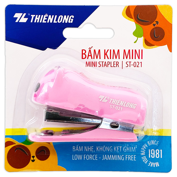 Bấm Kim Mini Số 10 - Mini Stapler - Thiên Long ST-021 - Màu Hồng