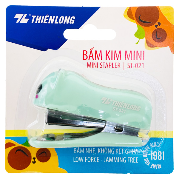 Bấm Kim Mini Số 10 - Mini Stapler - Thiên Long ST-021 - Màu Xanh Mint