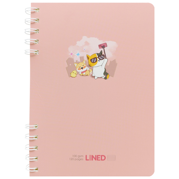 Sổ Lò Xo A5 - Kẻ Ngang - 120 Trang 100gsm - Thiên Long MB-025 - Màu Cam Đào
